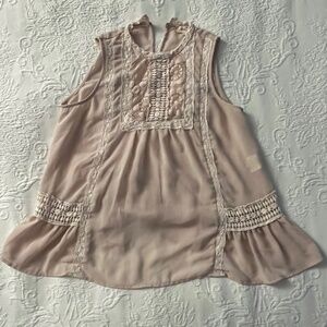 Pale Pink Swing Top with Lace Inserts